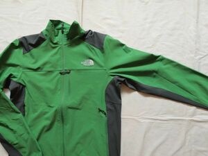 【古着THE NORTH FACE TNF APEX ソフトシェルジャケット緑M】ノースフェイスエイペックス登山アウトドア