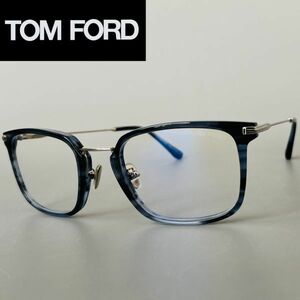 【1円スタート】メガネ トムフォード TOM FORD ウェリントン メンズ レディース ネイビー ブルー アジアンフィット 青 ブルーライトカット