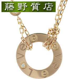  Cartier CARTIER LOVE Rav Circle diamond necklace K18 PG pink gold × diamond B7224509 certificate 8646