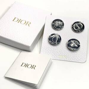 ★未使用／箱付★Christian Dior クリスチャンディオール ピンブローチ バッジ アクセサリー 4点 ミッドナイトブルー×ブラック AI5868アZ