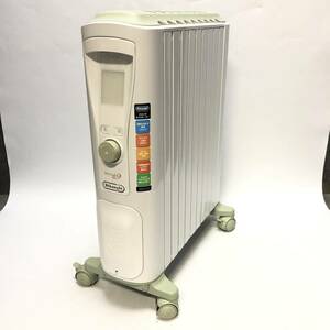 DeLonghi　デロンギ　RHJ75V0915-GR　ベルカルド オイルヒーター　10～13畳　ピュアホワイト＋グリーン 【中古】