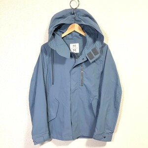 F9504dL MEN'S MELROSE メンズメルローズ サイズ3 (M～L位) ジップアップ ナイロンパーカー マウンテンパーカー ブルー ストレッチ素材 