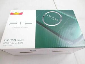 【同梱可】中古品 ゲーム PSP 本体 PSP3000 スピリティッド グリーン 初期化済み バッテリーなし 箱 充電ケーブル 説