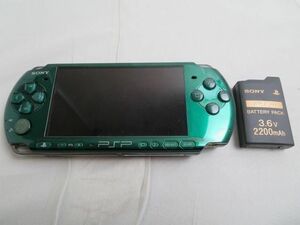 【同梱可】中古品 ゲーム PSP 本体 PSP3000 PSP-3000 グリーン 動作品 箱・付属品なし
