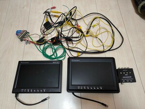 9インチ TFT LCD COLOR MONITOR 分配器　配線類付属　中古品　動作未確認　カー用品　モニター　チューニング　ドレスアップ　監視用など