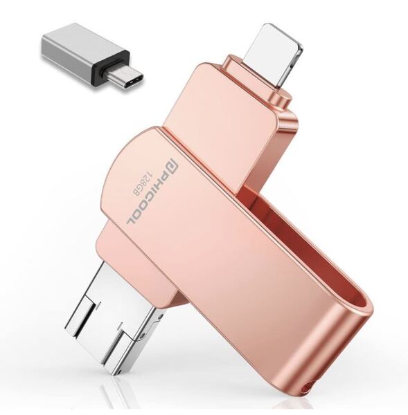 128GB CKJ 4 in1 usbメモリ アプリ不要 タイプc lightning usbメモリ 外付けusbメモリー 容量不足解消写真沢山撮る人に必要なusbメモリ