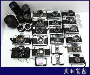 OK2)質屋【レンジファインダー/一眼レフ/レンズ：他 おまとめ大量】35mm/ハーフカメラ/CANON NIKON OLYMUS RICOH PETRI 他 ジャンク