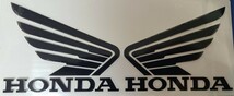 期間特価 ホンダ黒HONDAエンブレム ステッカー ウィングマーク本田左右2枚セット ブラック バイク_画像1