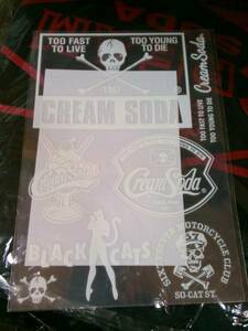 クリームソーダ転写シールセット！新品即決CREAM SODAステッカー角ドクロロカビリーピンクドラゴンブラックキャッツマジックビスキャッツ