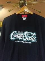 SサイズクリームソーダカーシブロゴロングTシャツ！検索用CREAM SODAロンｔピンクドラゴンブラックキャッツビスキャツ昭和レトロ_画像2