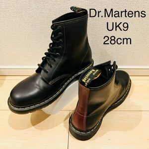 【美品】Dr.Martens ドクターマーチン 8ホールブーツ ブラック×ブラウン 黒 1460 大きいサイズ