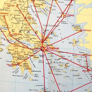 オリンピック航空 ギリシャ 案内パンフレット3枚 1965年 Olympic Airlines Olympic Air  検:国際線国内線航空路線図時刻表 エーゲ航空の画像6