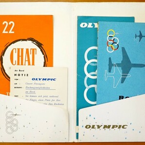 オリンピック航空 ギリシャ 案内パンフレット3枚 1965年 Olympic Airlines Olympic Air  検:国際線国内線航空路線図時刻表 エーゲ航空の画像2