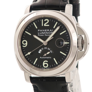 【3年保証】 パネライ ルミノール パワーリザーブ PAM00027 OH済 C番 黒 自動巻き メンズ 腕時計
