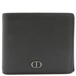 ディオール 二つ折り財布 モンテーニュ コンパクトウォレット ブラック レザー 2ESBC027CDI 黒 コンパクト財布
