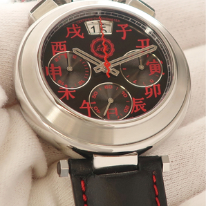 【3年保証】 ボヴェ スポーツスター クロノグラフ C803 SP0189 黒 赤 漢字干支インデックス 12時位置リューズ 自動巻き メンズ 腕時計の画像4