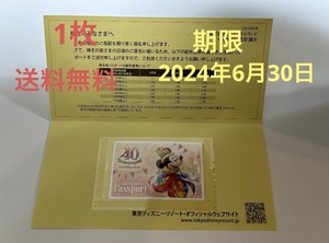 ディズニーランド又はディズニーシーチケット　株主優待パスポート1枚　有効期限2024年6月30日まで 送料無料