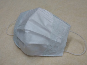 2way☆不織布マスクカバー・インナーマスク(F-57)薄グリーン 薄手対応サイズ変更可・綿100%　