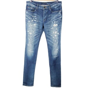 ■LOUNGE LIZARD ラウンジリザード 6867 DAMAGE SKINNY STRETCH DENIM / 日本製 / メンズ / ダメージ加工 ストレッチ デニムパンツ size 3