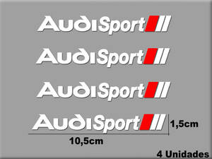 即納 アウディスポーツ Audi Sport ホワイト 切文字 105mm x 15mm 4枚セット ステッカー 《送料無料》
