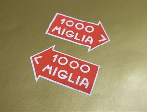 即納 ミッレミリア 1000 MIGLIA 90mm x 60mm 2枚セット ステッカー 《送料無料》