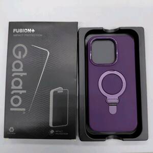 *[ stock disposal price ]iPhone 15 Pro for case cover protection case, ring, stand .1.. purple *C02-004a