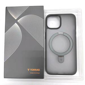 ★【在庫処分価格】TORRAS 　iPhone13/14用ケース 　多機能一体スタンド　ブラック　6.1インチ ☆C02-083a