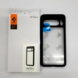 ★【在庫処分価格】Spigen Google Pixel8 Pro ケース クリア ウルトラ・ハイブリッド ACS06317 マットブラック ワイヤレス充電☆C02-095a