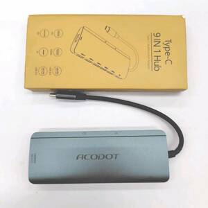 ★【在庫処分価格】Acodot USB Cハブ 9-IN-1 USB ハブ Type-C　SD/TFカードリーダー 付き タイプC アダプター ☆C02-145a