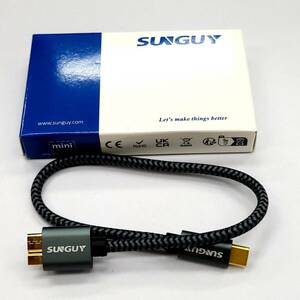 ★【在庫処分価格】SUNGUY USB3.0 ケーブル MicroB 0.3M グレー タイプAオス - マイクロタイプBオス USBケーブル 外付けHDD/SSD ☆C02-290a