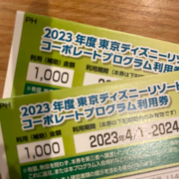 東京ディズニーリゾート　コーポレートプログラム利用券　2枚 東京ディズニーリゾート ディズニー　