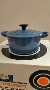 美品★ルクルーゼ LE CREUSET／ココットロンド 16cm 1.3L★ブルー