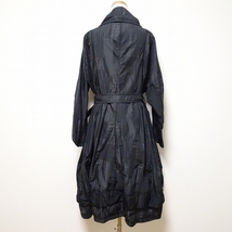 #apc エイココンドウ EIKO KONDO コート 42 黒系 パッチワーク チェック バルーン ベルト紐付き ロング レディース [839258]_画像2