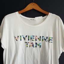 #snc ヴィヴィアンタム VIVIENNETAM カットソー 1 白 半袖 Tシャツ ロゴ 花柄 レディース [858354]_画像3