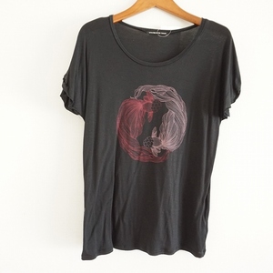 #snc ヴィヴィアンタム VIVIENNETAM カットソー 0 黒 半袖 柄 Tシャツ レディース [858362]