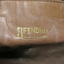 #anb フェンディ FENDI SAS ボストンバッグ 茶系 FFロゴ ズッキーノ エピレザー イタリア製 レディース [816374]_画像8