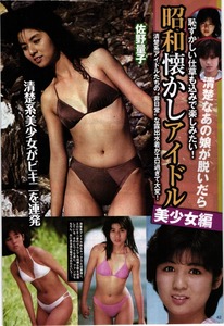 21532 佐野量子 島田奈美 森恵 小川範子 遠藤由美子 水谷麻里 南野陽子 中山忍 菊池桃子 芳本美代子 6p　切り抜き