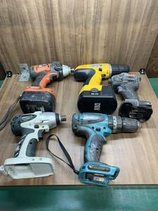 (中古品 ) MAKITA マキタ 充電式震動ドライバドリル HP440D/MAX PJ-lD152/SINKO CIDS-144W/BLACK&DECKER (5セット)(ジャンク)