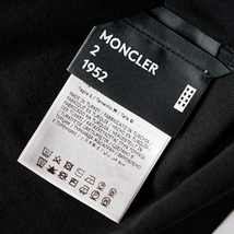 ビックロゴのインパクト【2 MONCLER GENIUS 1952 】モンクレールジーニアスビックワッペンロゴブラックロンTシャツ/メンズ/黒/sizeM_画像8