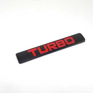 送料無料 TURBO ターボ アルミ 金属 エンブレム 黒ｘ赤 ブラックxレッド C60