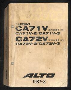 ★アルト 初代 ワークス RS-R CA71V CA72V パーツカタログ★0661 2 3型 1987.8 アルトワークス F5A サービス マニュアル スズキ 整備 修理