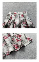 レディースロングスカート　ゴブラン風ポンポンスカート　素敵織花柄_画像5