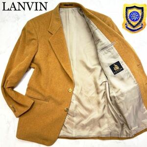 【ほぼ未使用】幻の最高級カシゴラ★稀少L!! LANVIN ランバン【繊維の宝石】カシミヤテーラードジャケット 圧巻美色キャメル ロゴ メタル釦