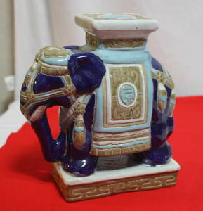 象　インド象 陶器製 　置物 エスニック インテリア 中古 