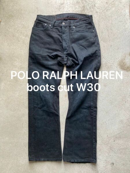 最終価格【POLO RALPH LAUREN】ラルフローレンフレアブラックデニム ブーツカット ビンテージ 古着