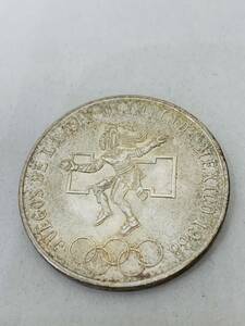 【MSO-4037IR】メキシコ銀貨 Mexico 1968年オリンピック記念 25ペソ 22.4g アンティークコイン 中古品 海外 ラテンアメリカ