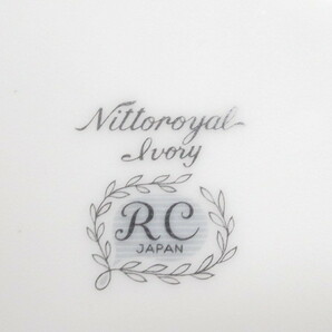 [fe0 BY7233] Nittoroyal Ivory RC (オールド ノリタケ) イエローローズ プレート 5客 セット 皿 中皿の画像5