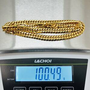 【金高騰中】K18YG 喜平 6面ダブル ネックレス 約50cm 約100.4ｇ 750刻印 イエローゴールド 金 GOLD シングルストッパー付 中留Sバックルの画像9