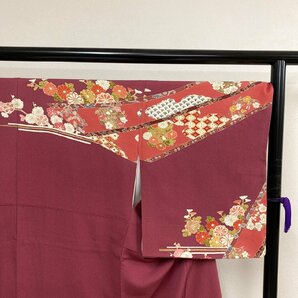 着物月花 金駒刺繍 金彩 品のある花 訪問着 正絹 金糸 共八掛 ガード加工 ki653の画像2