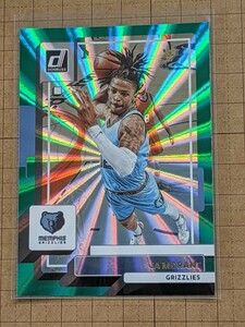 ジャ・モラント【NBA 2022-23 PANINI DONRUSS BASKETBALL】JA MORANT #156 ベース パラレル グリーンレーザーホロ